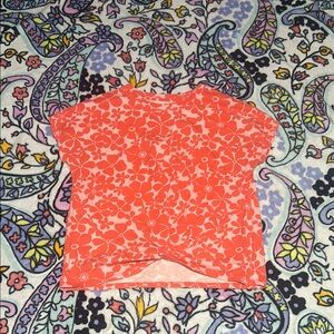 Floral Coral Kids Top